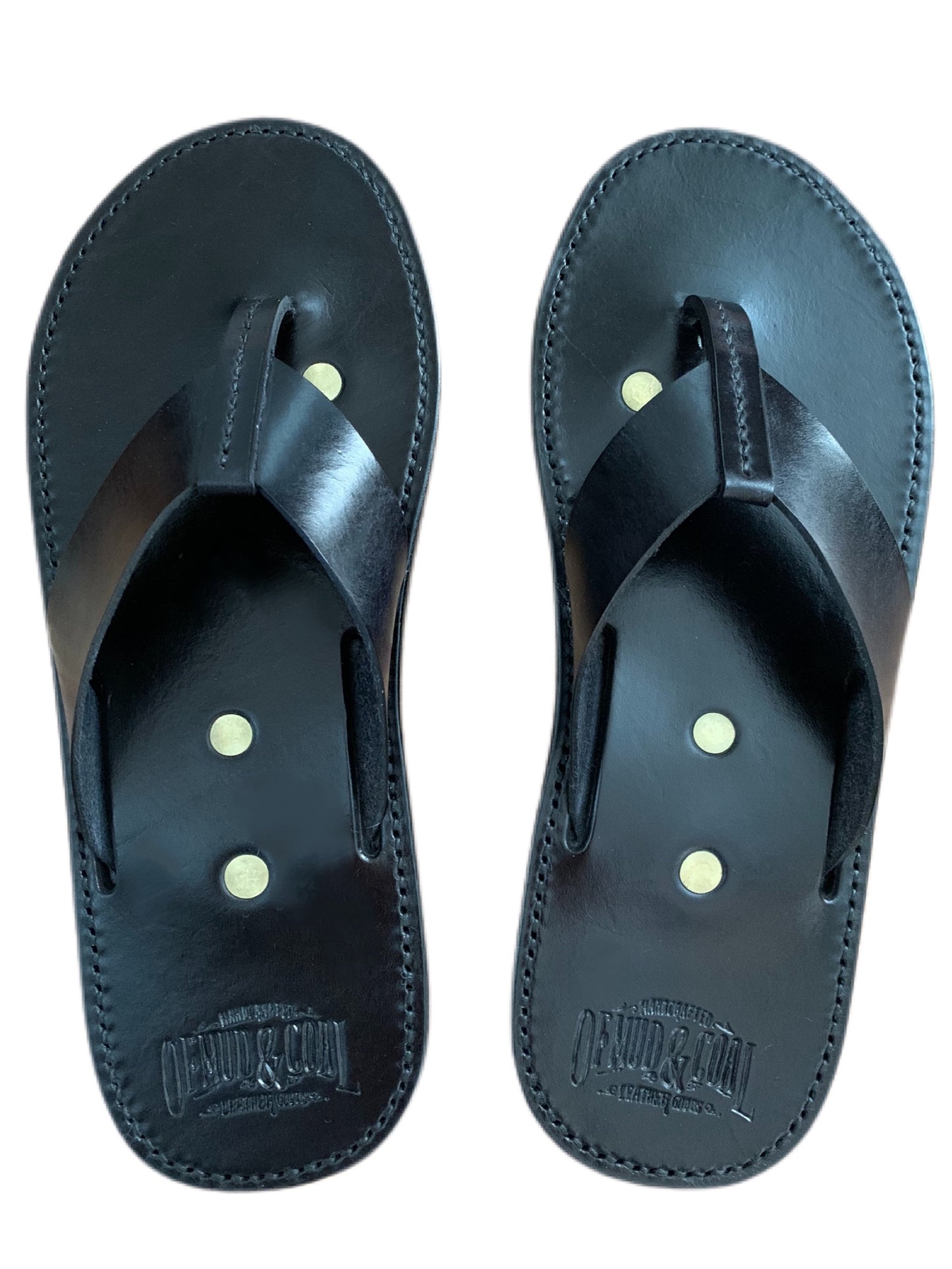 Mens Leather Sandals-Black
