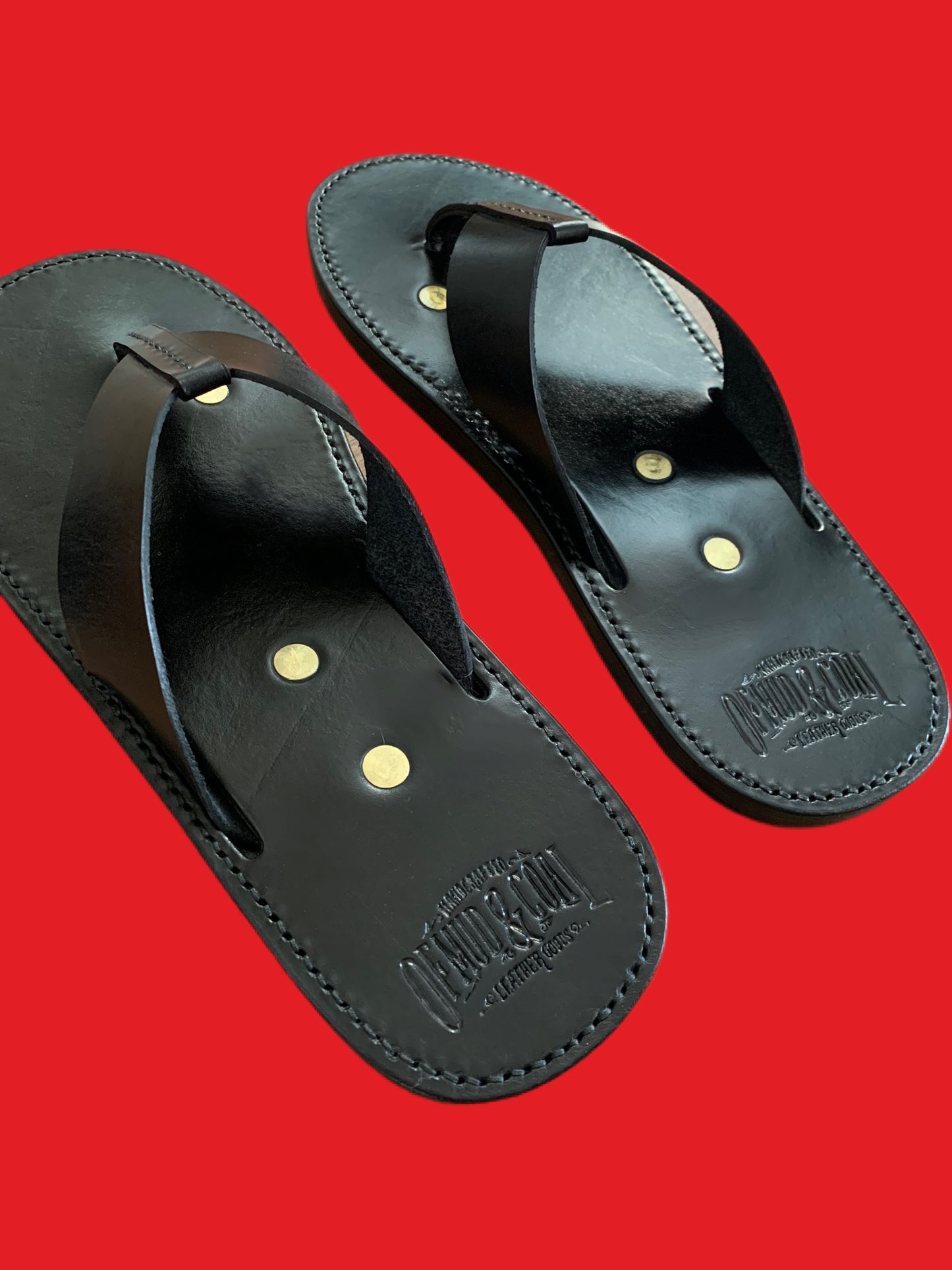 Mens Leather Sandals-Black