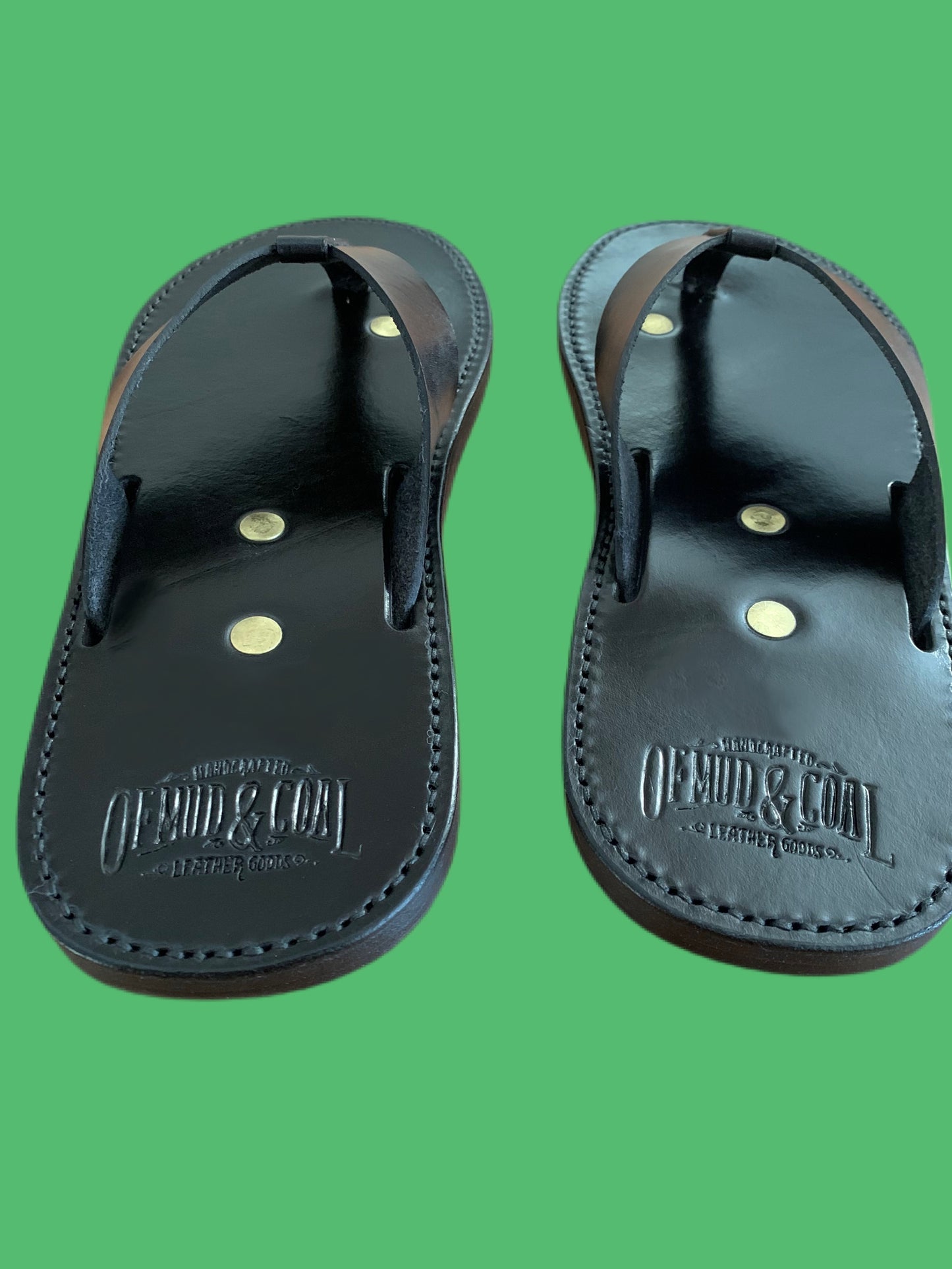 Mens Leather Sandals-Black